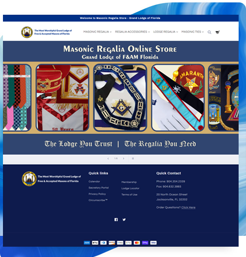 Grand Lodge of Florida launches online Masonic Regalia Store!