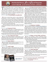 Florida Mason Magazine Author Guidelines